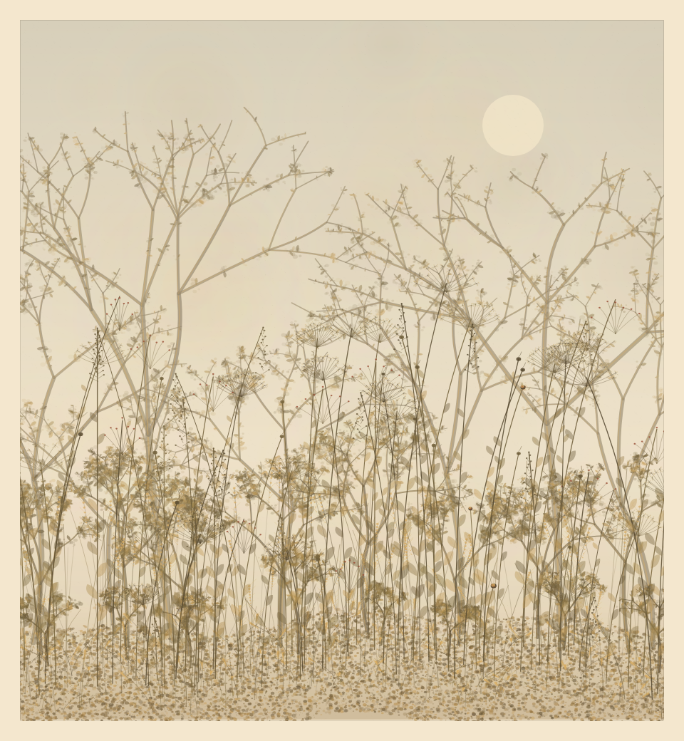 Golden branches in the autumn version of garden 001