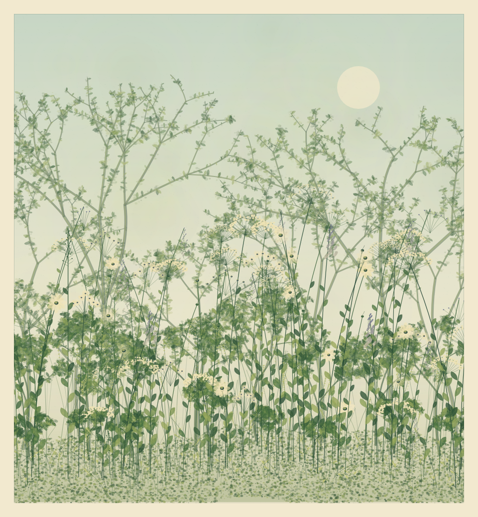 Green foliage in the summer version of garden 001